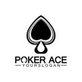 Poker Ace spade Logo Design for Casino Business, Gamble, Card Game, Speculate, etc-vector Royalty Free Stock Photo