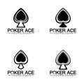 Poker Ace spade Logo Design for Casino Business, Gamble, Card Game, Speculate, etc-vector Royalty Free Stock Photo