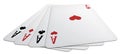 Poker of aces from above Royalty Free Stock Photo