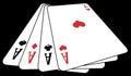 Poker of aces from above Royalty Free Stock Photo