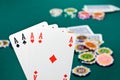 Poker of aces - bokhen Royalty Free Stock Photo