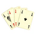 Poker of aces cards Royalty Free Stock Photo