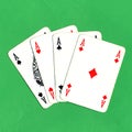 Poker of aces cards Royalty Free Stock Photo