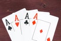 Poker aces cards, concept of poker game texas Royalty Free Stock Photo