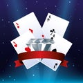 Poker aces cards diamond betting game gambling casino banner Royalty Free Stock Photo