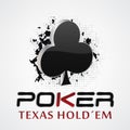 Poker background with card symbol, grunge and halftone effect