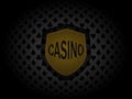 Poker background suits with casino badge vector black grey Royalty Free Stock Photo