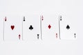 Poker card four aces on white background Royalty Free Stock Photo