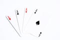 Poker card four aces on white background Royalty Free Stock Photo