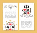 Poker Card Games Banner Design as Casino and Gambling Vector Template Royalty Free Stock Photo