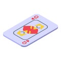 Poker card icon isometric vector. Hand spade