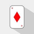 Poker card. KING DIAMOND. white background to be easily separable.