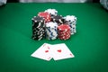 Poker card player gambling casino chips