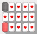 Poker card. SET HEART. white background to be easily separable.