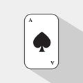 Poker card. spade ace. white background to be easily separable.