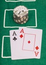 Poker cards, ace and casino Royalty Free Stock Photo