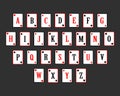 Poker cards alphabet. lettering gambling card vector illustration. alphabet playing cards. From A to Z Royalty Free Stock Photo
