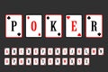 Poker cards alphabet. tterleing gambling card vector illustration. alphabet playing cards. inscription poker