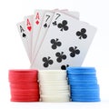 Poker Cards and Chips Royalty Free Stock Photo