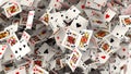 Poker cards falling Royalty Free Stock Photo