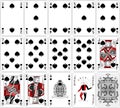 Poker cards spade set two color classic design