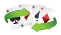 Poker cards and turning arrows
