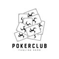 Poker Casino Card Logo, Diamond Card Icon, Hearts, Spades, Ace. Gambling Game Poker Club Design Royalty Free Stock Photo
