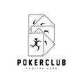 Poker Casino Card Logo, Diamond Card Icon, Hearts, Spades, Ace. Gambling Game Poker Club Design Royalty Free Stock Photo