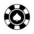 Poker casino chip Spades icon for web design in online casino