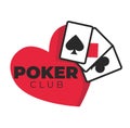 Poker casino club gambling and play cards isolated icon Royalty Free Stock Photo