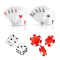 poker casino game set realistic vector