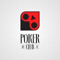 Poker, casino vector logo, sign