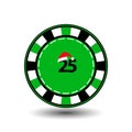 Poker chip Christmas new year. Icon EPS 10 illustration on a white background to separate easily. Use for websites, design,