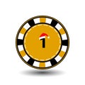 Poker chip Christmas new year. Icon EPS 10 illustration on a white background to separate easily. Use for websites, design,