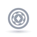 Poker chip icon. Diamond token symbol. Royalty Free Stock Photo