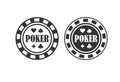 Poker Chip Queen, Texas Holdem, Clubs Playing Card, Gambling, Casino Betting. Design Logo Template. Poker Chip. Poker Chip. Poker