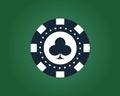 A poker chip in the style of a flat on a griven background