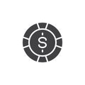 Poker chip vector icon