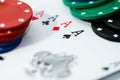 Poker Chips and Aces Royalty Free Stock Photo