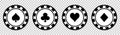 Poker chips black icons set Royalty Free Stock Photo