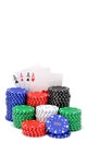 Poker chips and cards Royalty Free Stock Photo