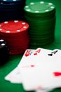 Poker chips and cards Royalty Free Stock Photo