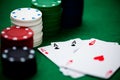 Poker chips and cards Royalty Free Stock Photo