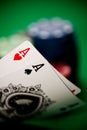 Poker chips and cards Royalty Free Stock Photo