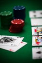 Poker chips and cards Royalty Free Stock Photo