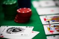 Poker chips and cards Royalty Free Stock Photo