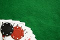 Poker chips and cards Royalty Free Stock Photo