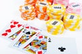 Poker chips and cards Royalty Free Stock Photo