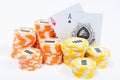 Poker chips and cards Royalty Free Stock Photo