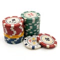 Poker Chips isolated on white background Royalty Free Stock Photo